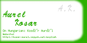 aurel kosar business card